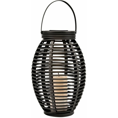 Lampada da esterno a LED solare per esterni lampada da terrazza in rattan effetto sfarfallio fuoco Globo 33284