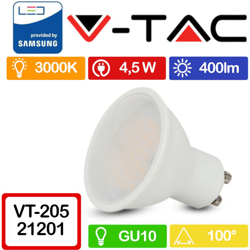 PRO VT-205 Lampadina spot led chip samsung SMD 5W GU10 bianco caldo 3000K - SKU 201 - V-tac precio