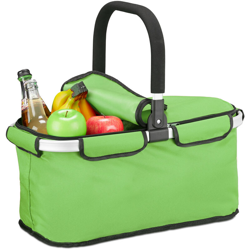 Cestino per Spesa Pieghevole, Coperchio, Borsa con Manici 25 L, Shopper Bag, Cerniera, Poliestere,Verde Chiaro precio