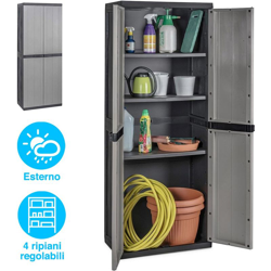 Toomax - Armadio Armadietto Tuttopiani in Plastica Mobile Esterno 4 Ripiani 165x65x37cm precio