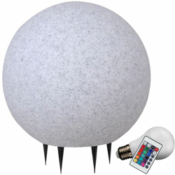 7 LED Cambiare colore palla di granito di fuori della lampada Watts Design giardino Lampada spina características