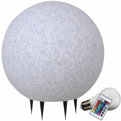 7 LED Cambiare colore palla di granito di fuori della lampada Watts Design giardino Lampada spina