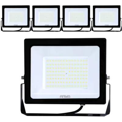 Lotto di 5 proiettori a LED 100w ad alta luminosità 8500 lumen di IP65 | Température de Couleur: Bianco caldo 3000K