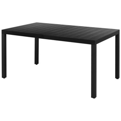 Tavolo Da Pranzo Per Giardino Wpc Alluminio 150x90x74cm Nero en oferta