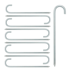 Picchetto di Ancoraggio, Set da 10, Lunghi, Puntali XL, Tende & Padiglioni, Acciaio Zincato, 38,5 cm, Argento precio