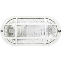 APPLIQUE DA ESTERNO OVALE VETRO CON GRIGLIA IP44 ATTACCO E27 LAMPADA DA PARETE SOFFITTO MURO -Bianco características
