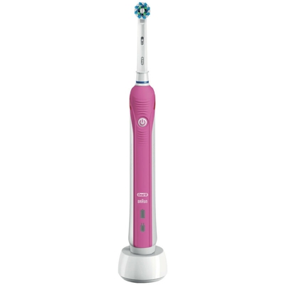 Oral-B Pro 2 2000 CrossAction Adulto Spazzolino rotante-oscillante Rosa, Bianco
