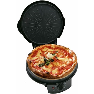 Fornetto elettrico piastra antiaderente per pizza con coperchio forno cuocipizza