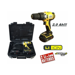 Grecoshop - Trapano avvitatore a batteria 18V Litio c/batteria di riserva in valigetta c/accessori en oferta