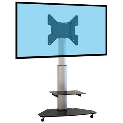 030-1600 Supporto Da Pavimento Mobile A Colonna Per Tv Lcd Led 32''''-55'''', Altezza Regolabile 73-120cm