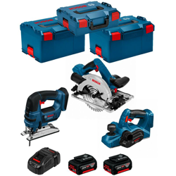 BOSCH Kit PSL3P2WC (GST 18V-LI B + GKS 18V-57G + GHO 18V-LI + 2 x 5,0Ah + GAL1880CV + 2 x L-Boxx 238 + L-Boxx 136) precio