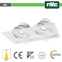 faretto incasso 2x9 watt 2 luci 220-240 volt 36° A+ CE bianco bianco naturale no quadrato lif nvm1a2x9w4k24 precio