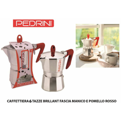 Bighouse It - CAFFETTIERA BRILLANT 6 TZ. MAN. E POM. ROSSO precio