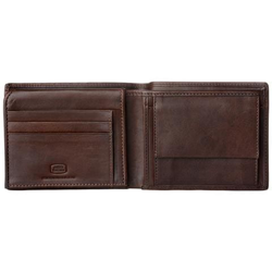 Portafoglio Uomo Classico In Vera Pelle Italiana Con Portamonete E Tasche Porta Carte Di Credito Castagna en oferta