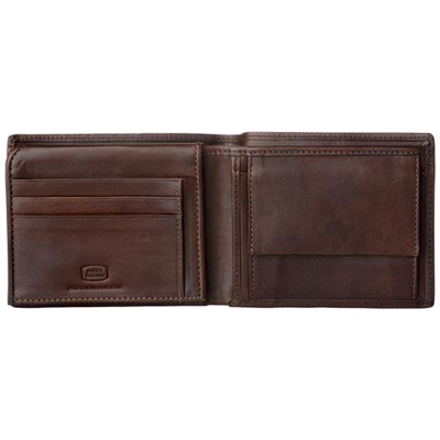 Portafoglio Uomo Classico In Vera Pelle Italiana Con Portamonete E Tasche Porta Carte Di Credito Castagna