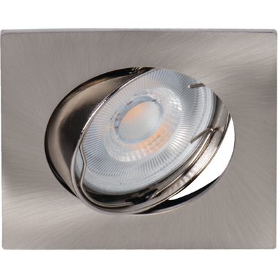 faretto incasso quadrato 75 mm CE GX5,3 IP20 cromo opaco interno orientabile kan 02553