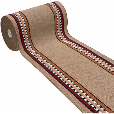 Tappeto Cucina Beige Antiscivolo 100% Made in Italy Passatoia Corsia Bordata Ingresso Lavabile In Varie misure - 57x300 cm