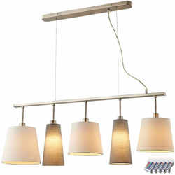 Pendente di disegno luce salotto bianco del soffitto della tessile lampada a sospensione grigio Set incl. Lampade LED RGB en oferta