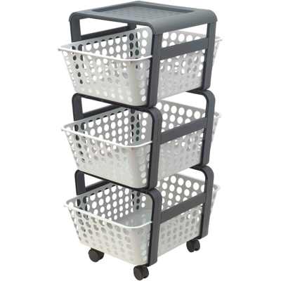4 PZ Di CARRELLO 'MODULA' 3 CESTE CON RUOTE