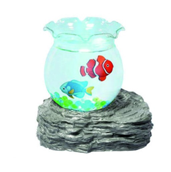 Bakaji - Vasca Vaschetta Ciotola pesciolini a lampada con base rocciosa da appoggio en oferta