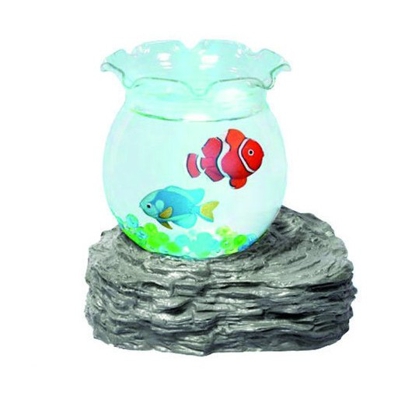 Bakaji - Vasca Vaschetta Ciotola pesciolini a lampada con base rocciosa da appoggio