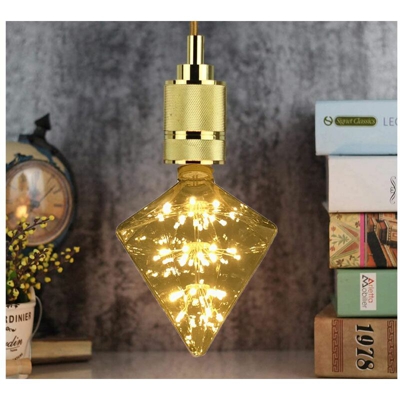 B&s - Lampadina led prisma ambrata 3W luce calda 2200k attacco E27 stella luminosa