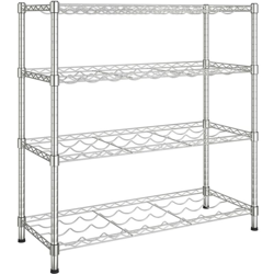 vidaXL Cantinetta Portavini a 4 Livelli per 36 Bottiglie Ferro Cromato - Argento precio