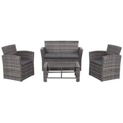 Set Divano Da Giardino 8 Pz In Polyrattan Grigio precio