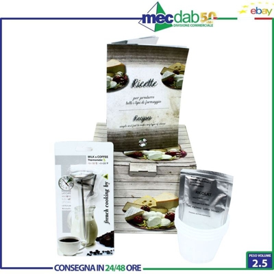 Kit preparazione formaggio ricotta fatto in casa 9 pezzi