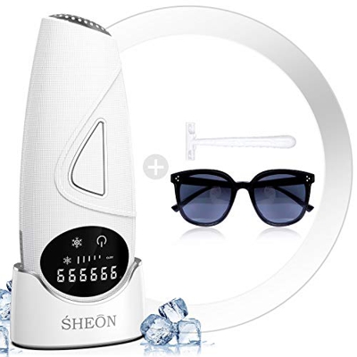 Epilatore a Luce Pulsata IPL, SHEON Laser Epilatore 999.999 Flash Impulsi con Schermo LCD Depilazione Indolore Professionale Domestica per Corpo/Viso/