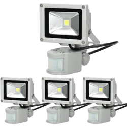 ECD Germany 4 x 10W Faretto Proiettore LED AC 220-240V 2585 Luce Bianco Caldo 2800K Luce Faro da Esterno IP65 Impermeabile características