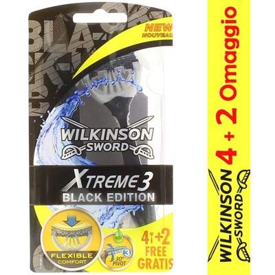 Bakaji - Wilkinson Rasoio Uomo usa e getta Extreme 3 Activ 4 + 2 Lamette Omaggio