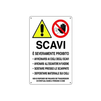 Cartello Polionda Attenzione Scavi Cm.60X40