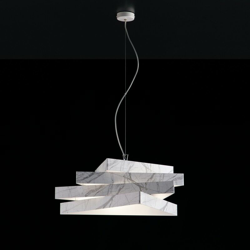 Sospensione in ferro laccato bianco cromo 1 luce effetto marmo precio