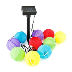 Bakaji - Set 10 Lanterne A Energia Solare Multicolor 240cm Per Giardino Outdoor Lights precio