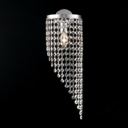Applique in ferro cromato 1 luce con strass ottagonali in cristallo cm 46 en oferta