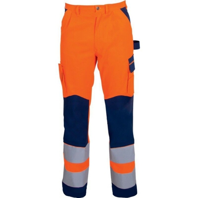 Wavex - Pantaloni Hv, Mg, Taglia 54, Arancione Fluorescente / Blu