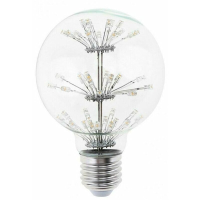 B&s - Lampadina led 3W 2700K luce calda attacco E27 sfera globo G95 stella luminosa