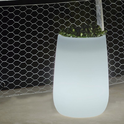 Vaso cilindrico con luce HIGH Moovere SOLARE + BATTERIA RICARICABILE COLORI RGB + BIANCO CALDO E BIANCO FREDDO NEUTRO
