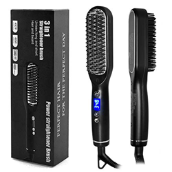 Spazzola Elettrica Lisciante per Capelli, Piastra Lisciante per Barba Antiscottatura a Riscaldamento 30 Secondi, Pettine per Capelli in Ceramica, 5 Te en oferta