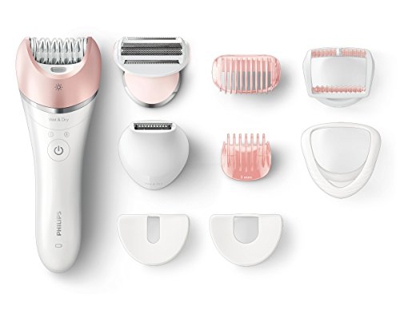 Philips BRE640/00 Satinelle Prestige Epilatore Pedi Wet&Dry, 8 Accessori