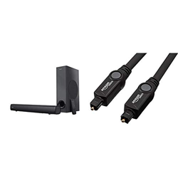 CREATIVE Stage - Soundbar 2.1 canali con subwoofer per TV, computer e schermi ultrawide & Amazon Basics - Cavo audio ottico digitale Toslink, 1,83 m características
