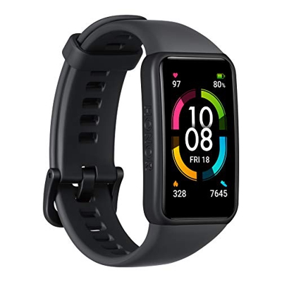 HONOR Band 6 Braccialetto Intelligente Schermo Intero 1,47 Pollici AMOLED Touchscreen a Colori SpO2 Frequenza cardiaca Sonno Stress Nuoto Activity Tra