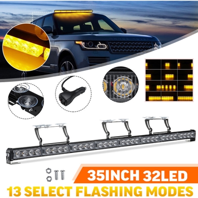 Barra luminosa stroboscopica per parabrezza sul tetto dell'auto da 35 '32 LED