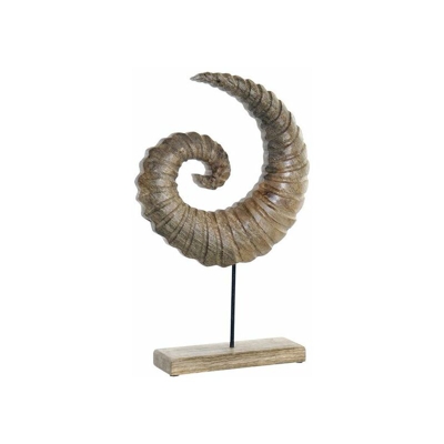 Statua Decorativa Corno Metallo Legno di mango (29 x 7 x 45 cm) - Dekodonia