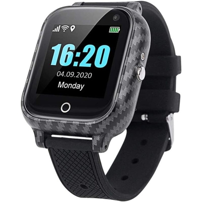 Smartwatch BodyOne Uomo Donna Bambino con SIM Card, Misurazione temperatura, Chiamate/SMS/SOS, GPS, Contapassi, Activity Tracker (Nero)