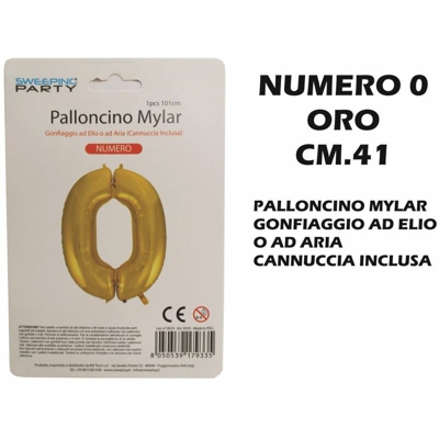 Bighouse It - PALLONCINO MYLAR CM.41 NUMERO 0 ORO