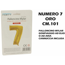 Bighouse It - PALLONCINO MYLAR CM.101 NUMERO 7 ORO en oferta