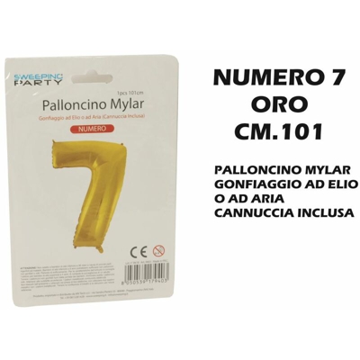 Bighouse It - PALLONCINO MYLAR CM.101 NUMERO 7 ORO