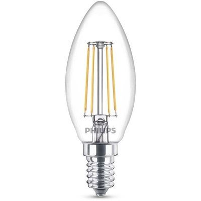 LED (monocolore) Classe energetica: A++ (A++ - E) Philips Lighting 80865801 E14 Potenza: 4.3 W Bianco caldo 5 kWh